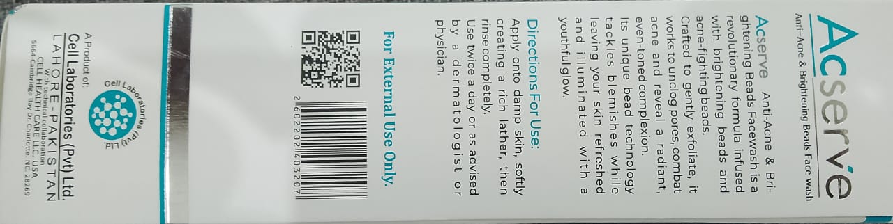ACSERVE ANTI ACNE BRIGHTING FACE WASH